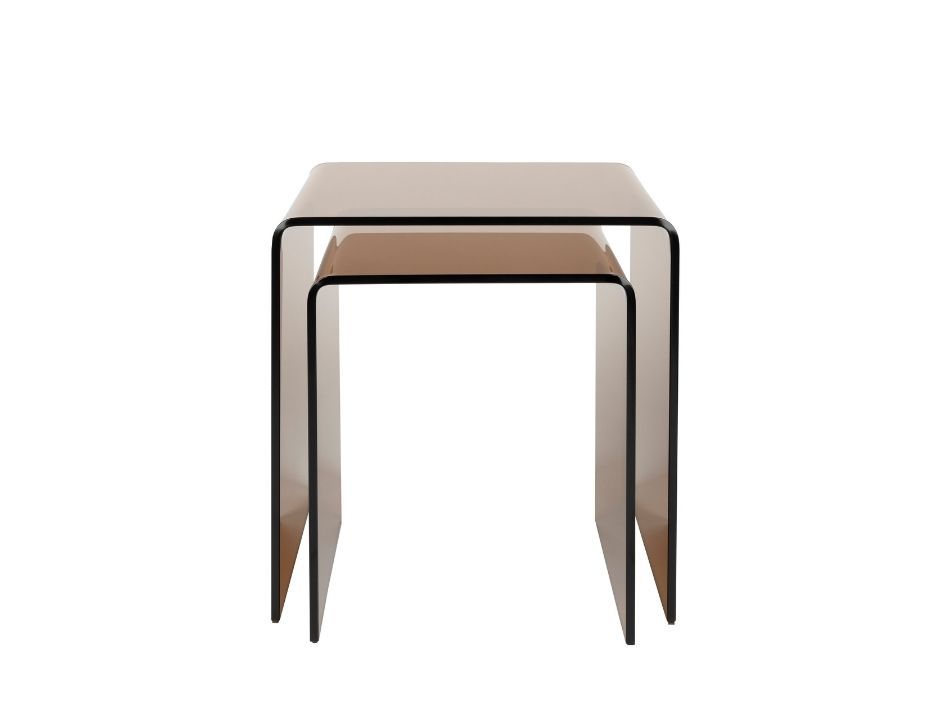 Side Table Vetro Set of 2 Brown