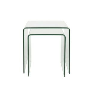 Side Table Vetro Set of 2 Transparent