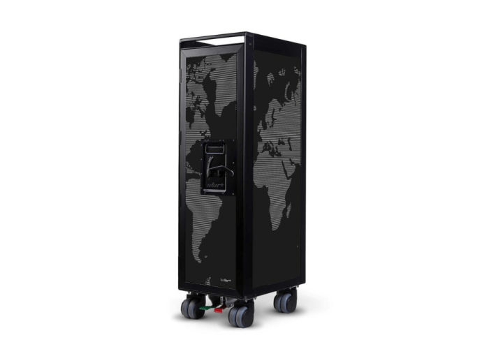 BORDBAR black Flugzeugtrolley worldmap black