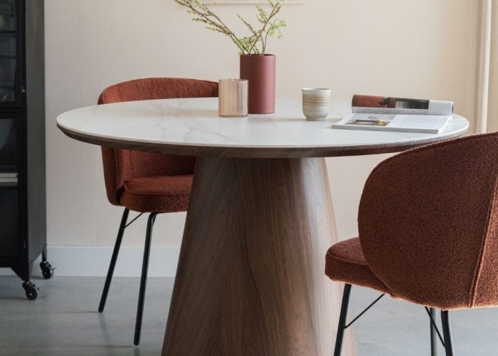 Dining Table Almira Round Walnut 2
