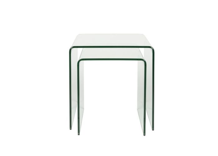 Side Table Vetro Set of 2 Transparent 1