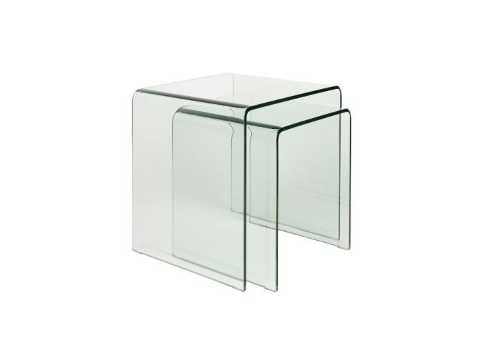 Side Table Vetro Set of 2 Transparent 2