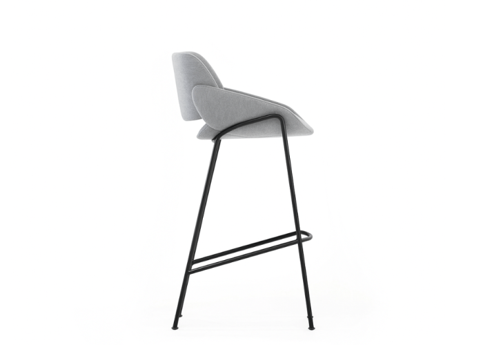 Silla de bar Monk con respaldo gris