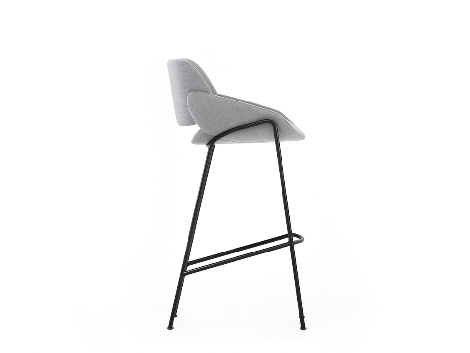 Silla de bar Monk con respaldo gris
